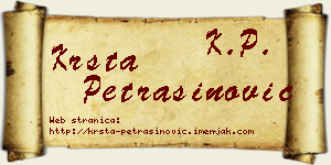 Krsta Petrašinović vizit kartica